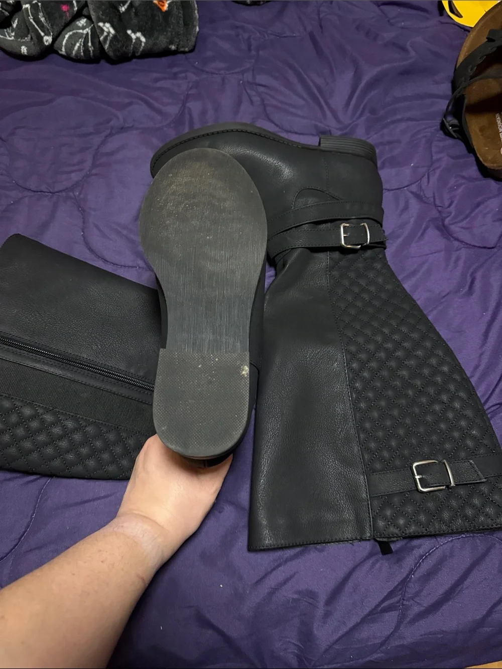 torrid Black Quilted Over-the-Knee Boots with Buckle